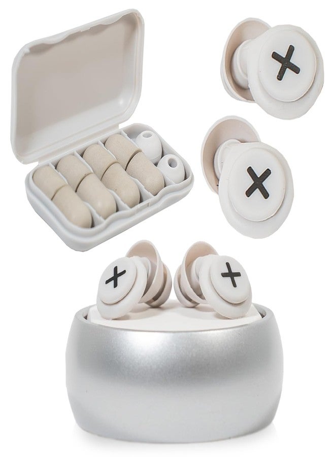 iMeBoBo Soft Silicone Ear Plugs for Noise Cancelation, Sleeping, Hearing Protection 40dB, Sleep, Travel, Work, Study - 6 Reusable Ear Tips (Smoke Grey), Small - Image 1